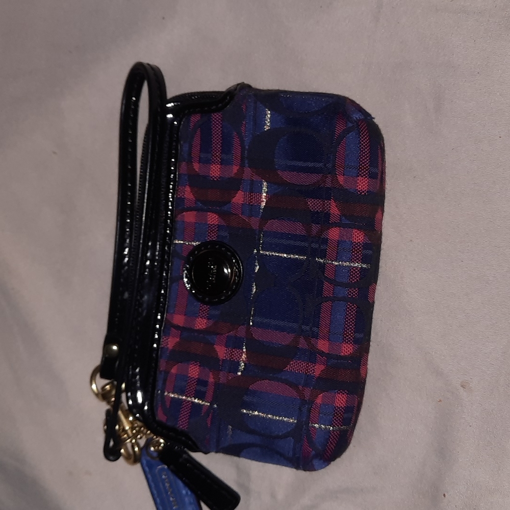 Coach double zipper wristlet